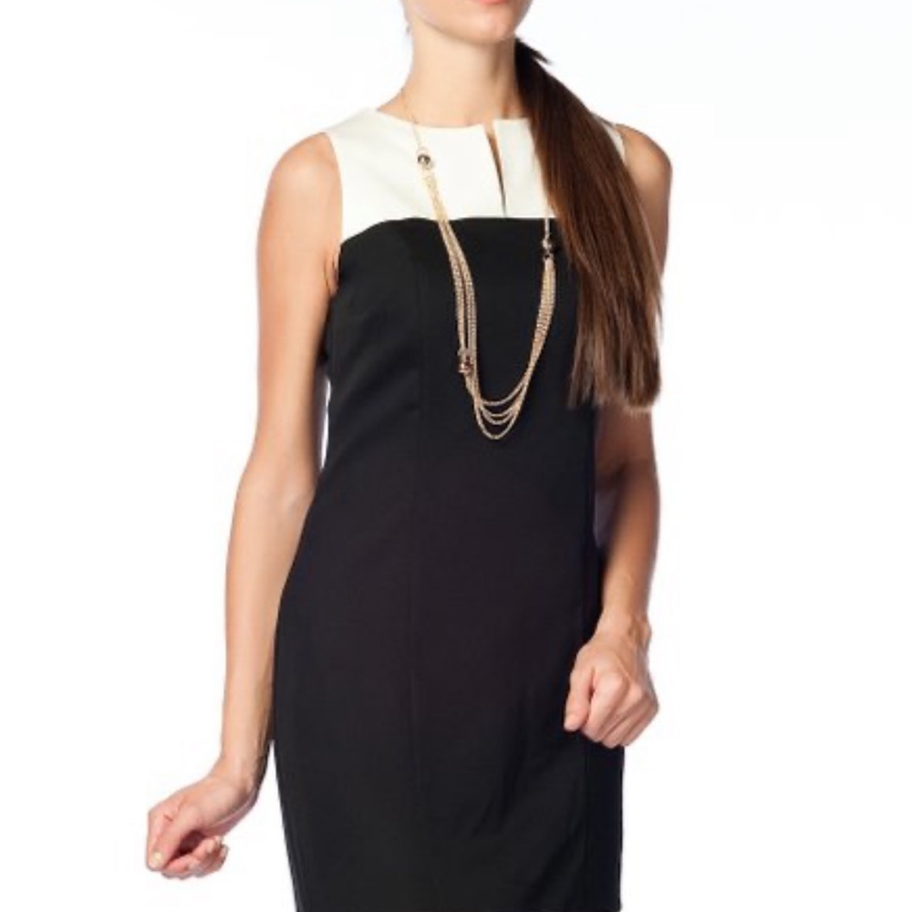 90s Black Silk Sleeveless Knee Length Sheath Dress, Size 10, Vintage